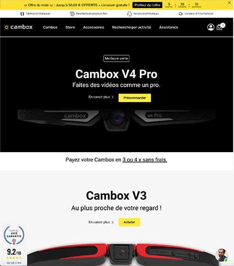 Développement site e-commerce Cambox